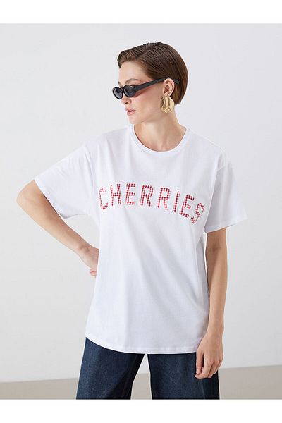 LC Waikiki Crew Neck Embroidered Women's T-Shirt