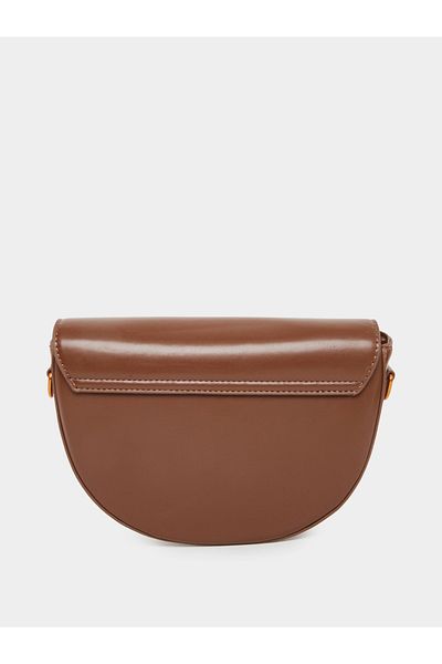 Styli Solid Half Moon Saddle Bag with Flap Front