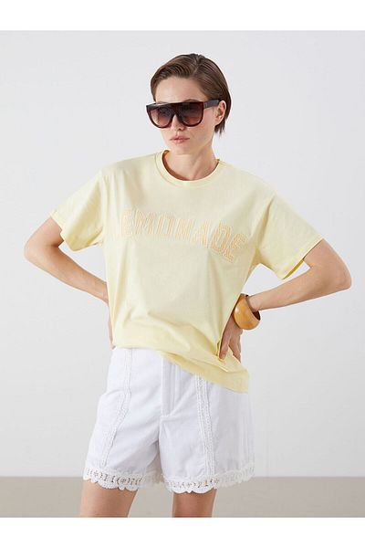 LC Waikiki Crew Neck Embroidered Women's T-Shirt