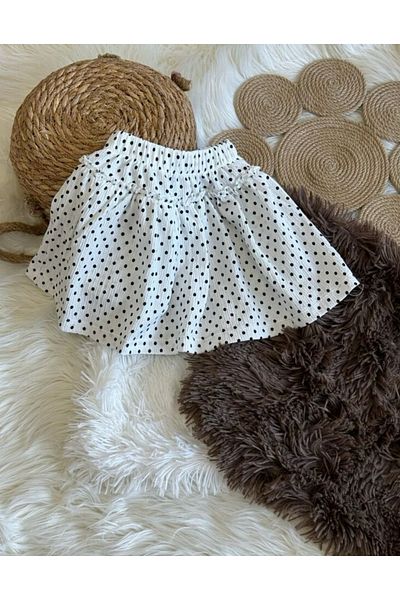 İHRACATFAZLASI Girl's Polka Dot Patterned Shorts Skirt