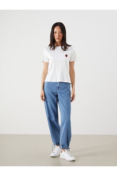 LC Waikiki Crew Neck Embroidered Women's T-Shirt