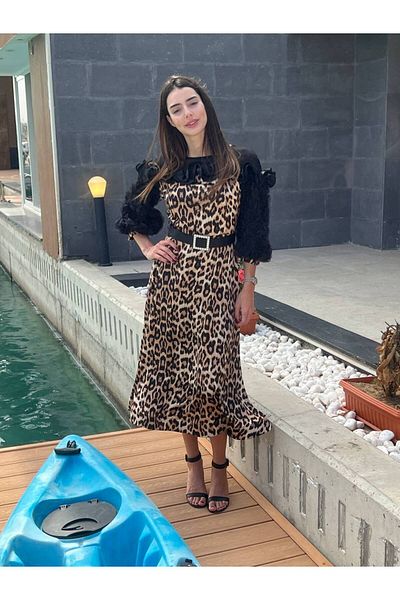 ماركة غير محددة Tiger dress with sleeves