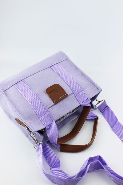 İLKYAZ Mini Geantă de mână și de umăr pentru femei din pânză liliac imprimată 24x20x12 cm