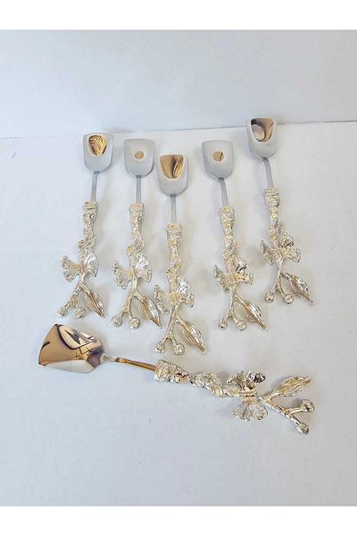 MaviDamla Our Butterfly Model Ice Cream Spoon Set Is Silver