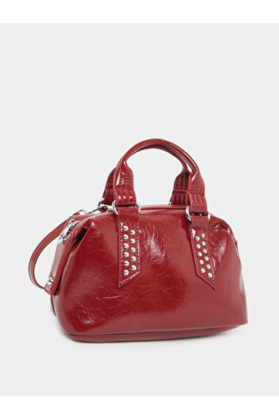 Styli Embellished Studded Handbag with Dual Handle