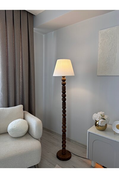 lazzir handle Ahşap Lüx Lambader 7 Cm Çap(BAŞLIK DAHİL)ceviz Renk