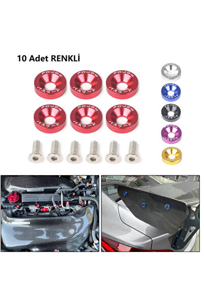 güvenlisepet 10 Adet Renkli Somun Vida Motosiklet E-Scooter Uyumlu Bağlantı Noktaları İçin Modifiye