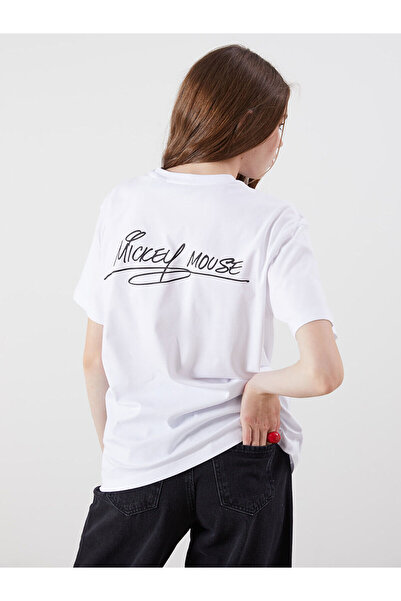 LC Waikiki Nova sezona okrugla kragna Mickey Mouse Štampano ženska majica