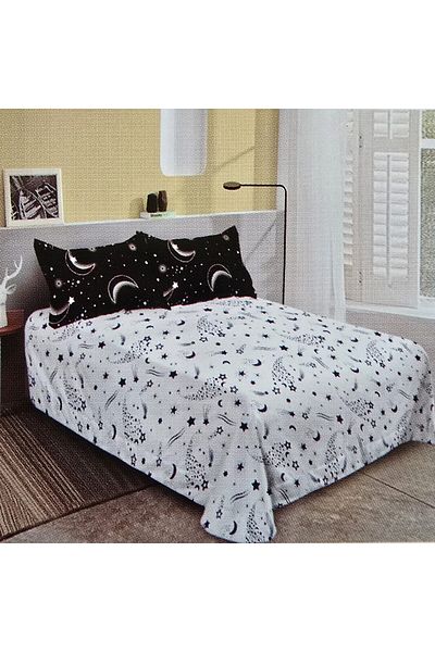 Kotonia Home Thick Fine Bed Linen, 6 Pieces, Xxl - Star And Moon Pattern, Yoyo, 42