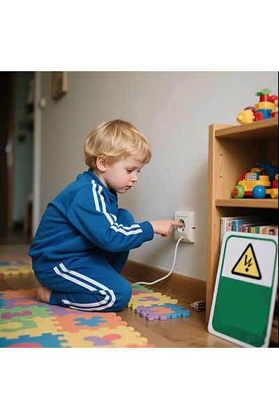 Home 5-Piece Safety Socket Protector – Hole-Free Socket Cover for Babies and Children, European Type