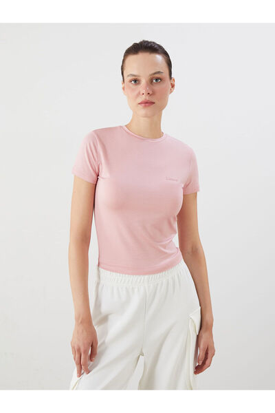 LC Waikiki Tricou de damă Özmarka, nou sezon, cu decolteu rotund și broderie