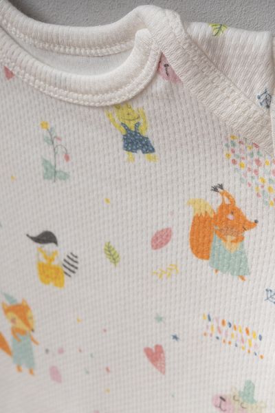 Bebitof My Baby Kumsal 100% Cotton 10 Pack Hospital Release New Cute Fox Patterned Ecru 10112