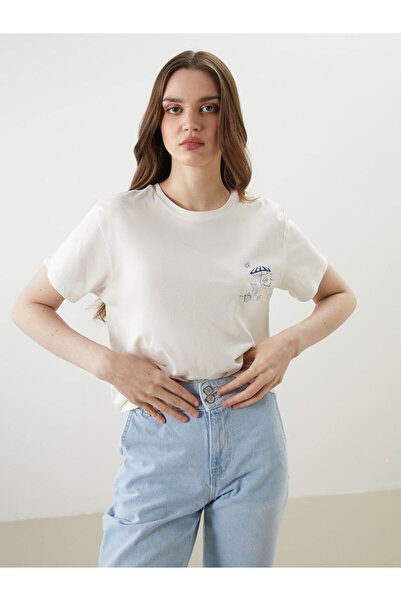 LC Waikiki Tricou de damă cu imprimeu cu guler rotund