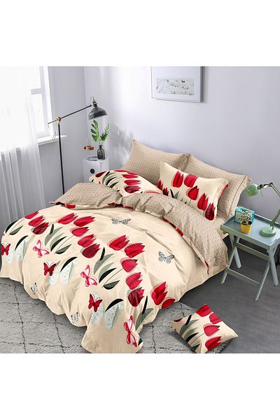 Kotonia Home Finet Thick Bed Linen 6 Pieces Xxl - Floral Pattern, Yoyo, 07