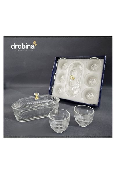 drobina طقم فناجين قهوة عربي مع تمرية 8 قطع