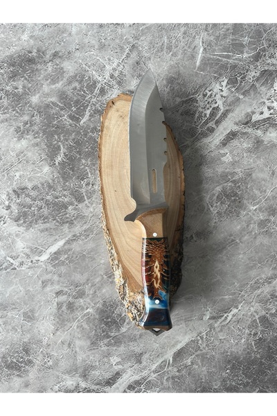 empressnaturalstone Hibrit Kozalak Kabzeli Paslanmaz Çelik Kamp & Av Bıçağı