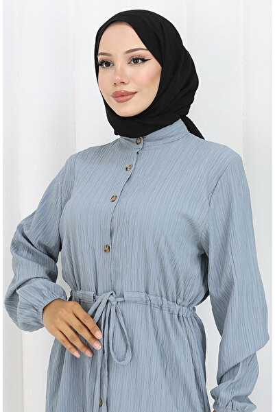 sefamerve Boydan buttoned tunic pants double set 2100-01 green