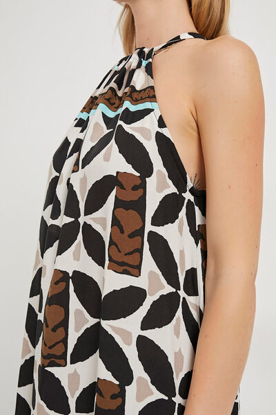 Arma Life Γυναικείο μακρύ φόρεμα με μοτίβο Halter γιακά Maxi