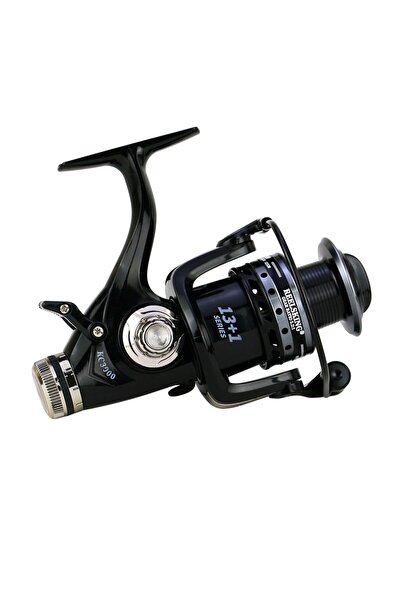 FISHINGBOX MAKE FISHING BETTER Mulinetă de pescuit KC6000 cu frână față/spate Baitrunner, 13+1 rulmenți