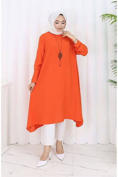 sefamerve Κρεπ Ύφασμα Casual Tunic 1011-02 Λιλά