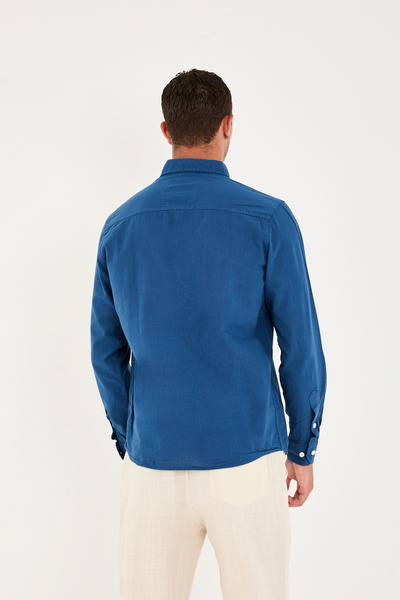 No Way Чоловіча сорочка Regular Fit, 100% бавовна, з однією кишенею, з фламурним льоном