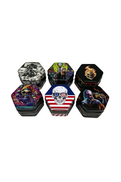 blackraw (Karışık Stok) Altıgen Sert Plastik Geniş Tütün Öğütücü Grinder