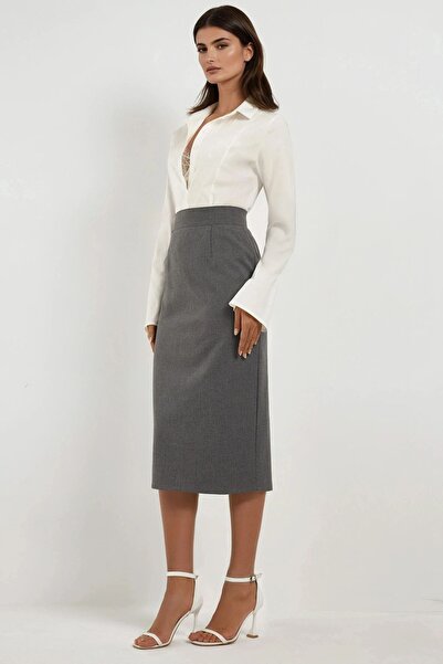 Hiccup High Waist Midi Skirt