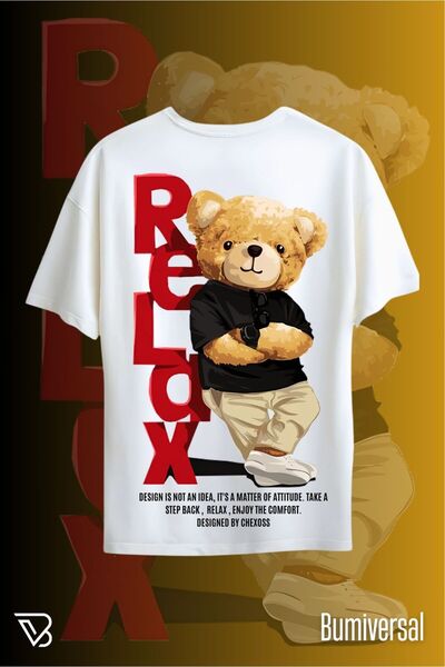BUMİVERSAL تي شيرت ريلاكس بير كبير الحجم