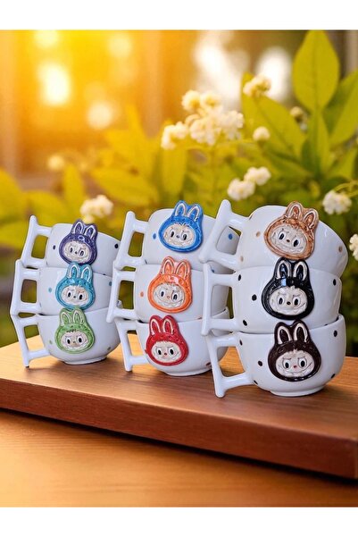 MeGgDecor Rengarenk Sevimli Canavar Kupa Kahverengi