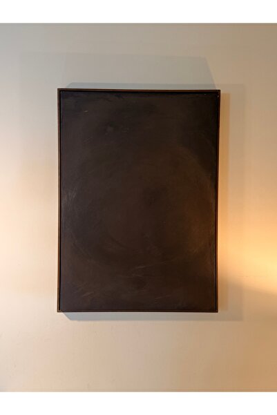 VIVECA “Noir Calm” El Yapımı Minimal Soyut Tablo – Ahşap Floater Çerçeveli