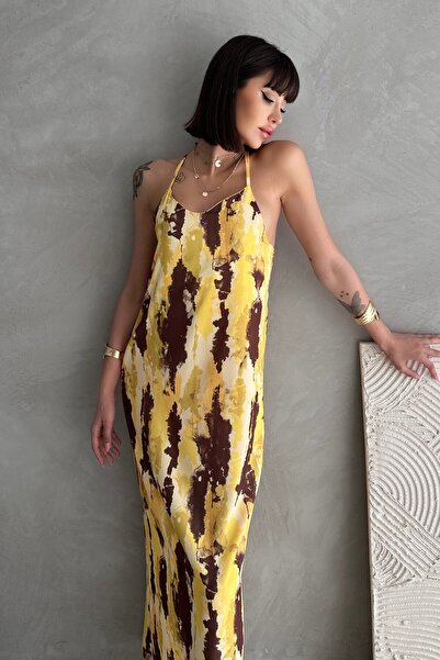 New Now Back Decoleted Maxi Dress with Rope Straps