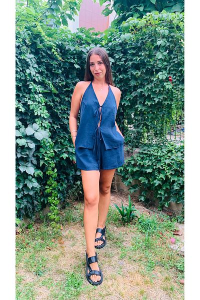 PALMISH LOVER Double Suit Blouse Shorts