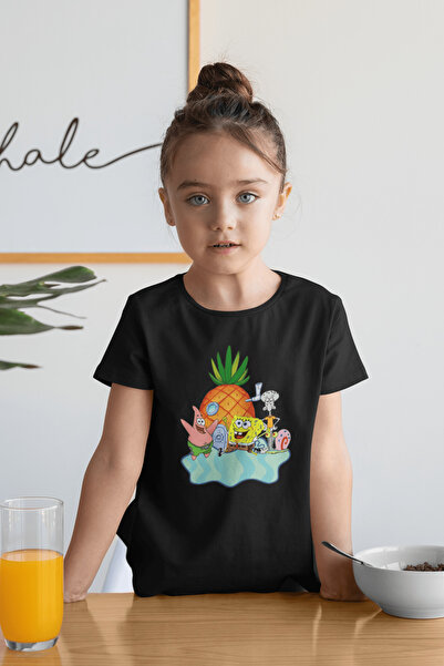 SEVBANO تي شيرت للأطفال مطبوع عليه شخصيات سبونج بوب للجنسين (1-12 سنة)