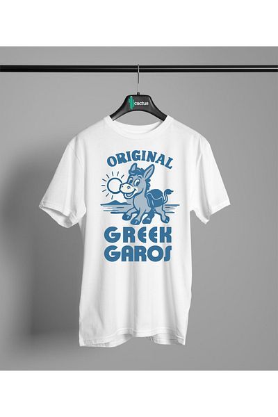CACTUS COLLECTION Greek Donkey Printed 100% Cotton T-Shirt