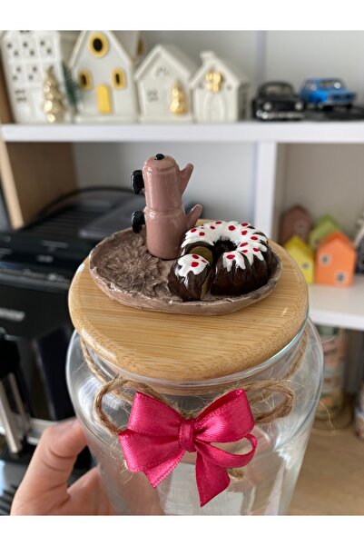 hediye atölyesi Seramik vernikli 800ml çay kavanozu