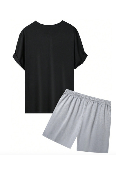 LAYORA "Men's Oversize Printed Shorts Set - Freedom Limitless Written