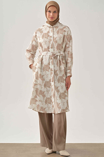 Tuğba Desenli Garnili Giy-Çık - Vizon