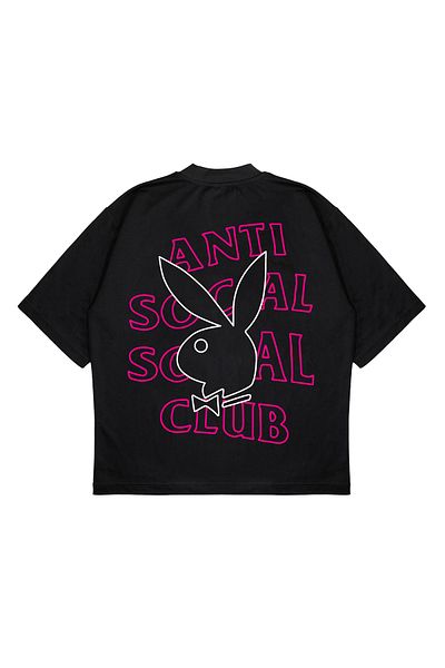 TRAGEDY Unisex Oversize ANTI SOCIAL NEON PLAY Μπλουζάκι με στάμπα