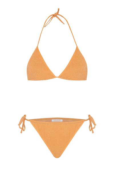 AQUELLA Lurex Orange Triangle Bikini Set