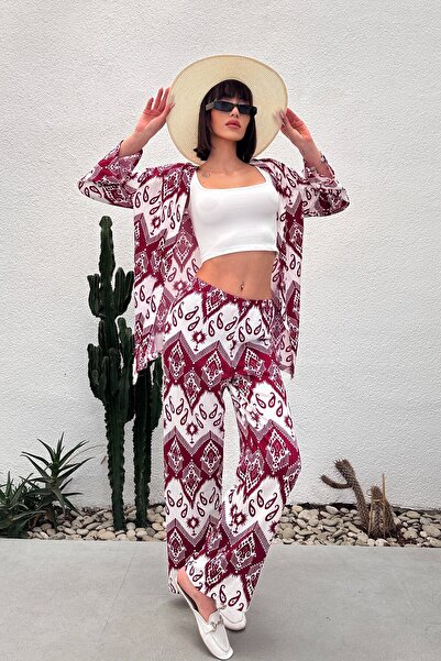 New Now Patterned Burumluk Kimono Set