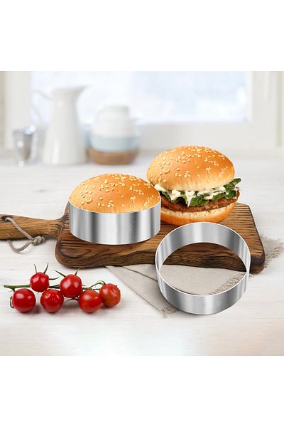 Nar kalıp Narcalip Round Hamburger, Omelette Pie Baking Mold Diameter 10cm Depth 3.5cm 6 Pieces