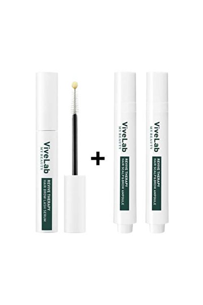 ViveLab مجموعة فايف لاب للتكثيف والنمو – عبوتين من سيروم الشعر (2*15 مل) + عبوة سيروم الرموش والحواجب 10 مل