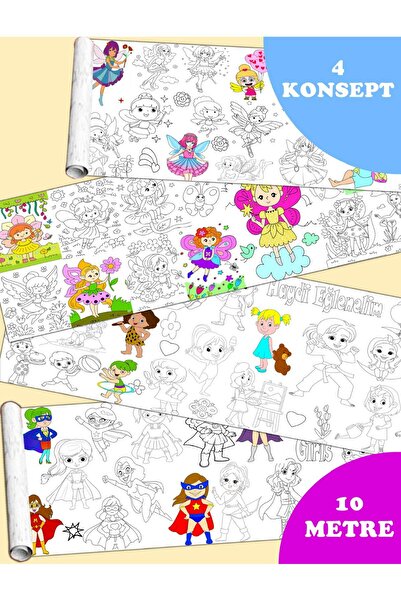 woodhomeworks Dev Boyama Kağıdı tamamı 10 Metre Rulo Boyama Kağıdı - Çocuk Eğ...