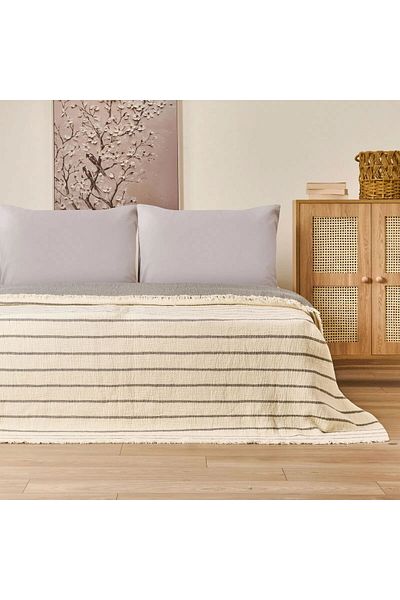 Evidea Soft Serena Single Bedspread - Ecru / Anthracite - 170X230 cm