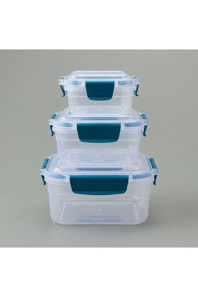 MATMEL 3-Piece Square Interlocking Storage Container - Asorti