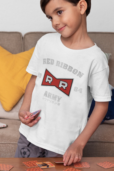 SEVBANO Tricou unisex pentru copii cu Red Ribbon Army 1984 (1-12 ANI)