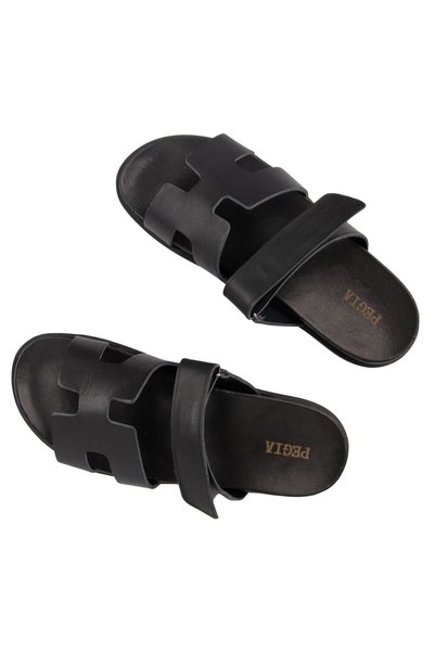 Pegia Men's Strappy Leather Slippers 215027