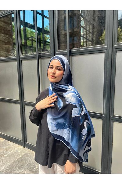 AMİNENESİL Aminenesil Bud Pattern Voile Soft Shawl