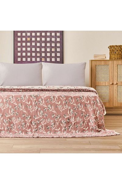 Evidea Soft Vinerya Double Bedspread - Cream - 220X255 cm
