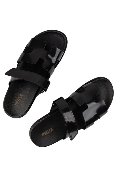 Pegia Erkek Bantlı Rugan Deri Terlik 215029